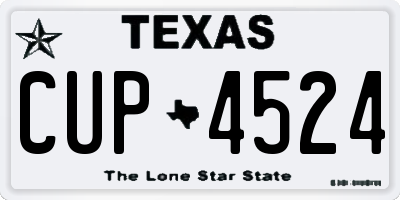 TX license plate CUP4524
