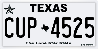TX license plate CUP4525