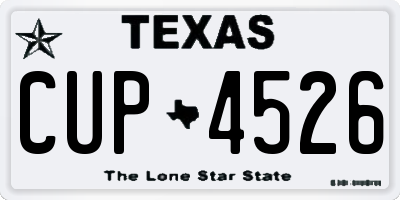 TX license plate CUP4526
