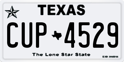 TX license plate CUP4529