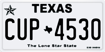 TX license plate CUP4530