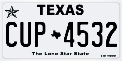 TX license plate CUP4532