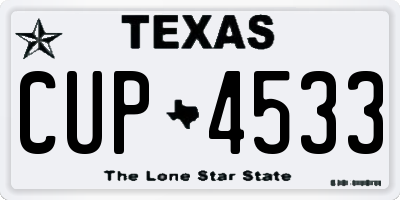 TX license plate CUP4533