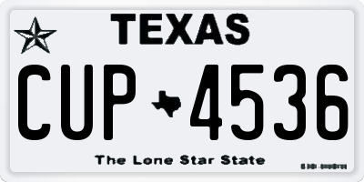 TX license plate CUP4536