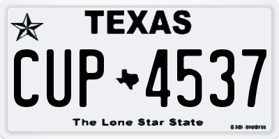 TX license plate CUP4537