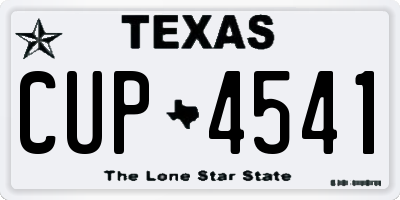 TX license plate CUP4541