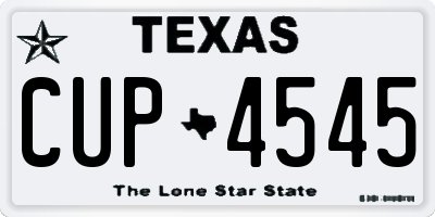 TX license plate CUP4545