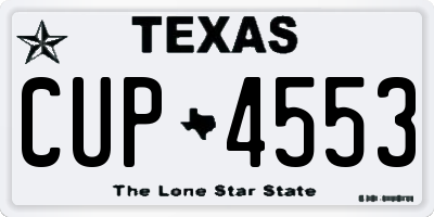 TX license plate CUP4553