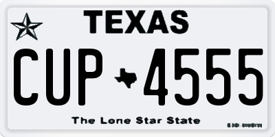 TX license plate CUP4555