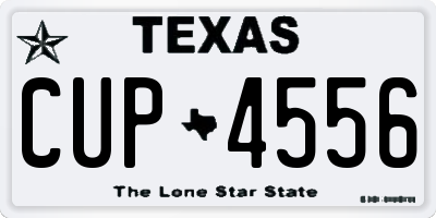 TX license plate CUP4556
