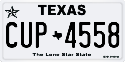 TX license plate CUP4558