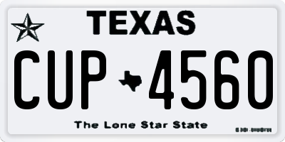 TX license plate CUP4560