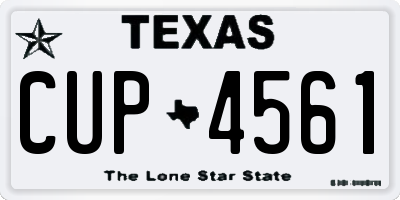 TX license plate CUP4561