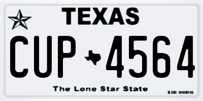 TX license plate CUP4564