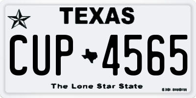 TX license plate CUP4565