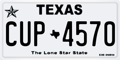 TX license plate CUP4570