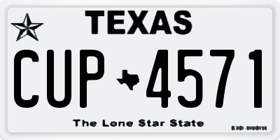 TX license plate CUP4571