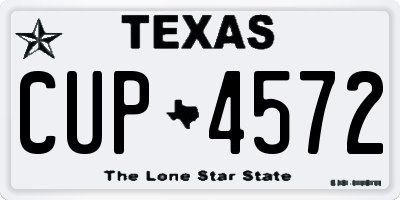 TX license plate CUP4572