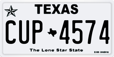 TX license plate CUP4574