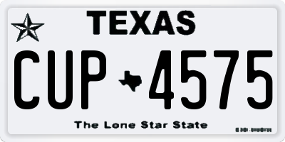 TX license plate CUP4575