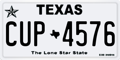 TX license plate CUP4576