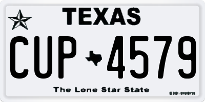 TX license plate CUP4579