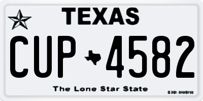 TX license plate CUP4582