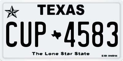 TX license plate CUP4583