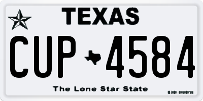 TX license plate CUP4584