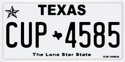 TX license plate CUP4585