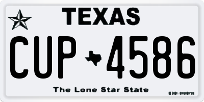 TX license plate CUP4586