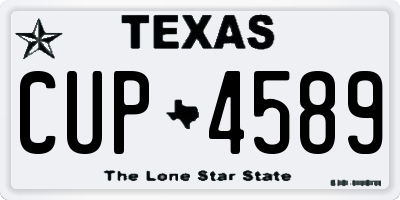 TX license plate CUP4589