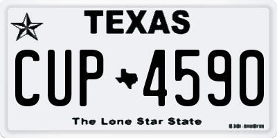 TX license plate CUP4590
