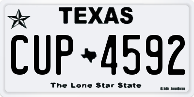 TX license plate CUP4592
