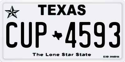 TX license plate CUP4593