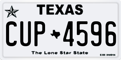 TX license plate CUP4596