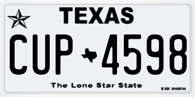 TX license plate CUP4598