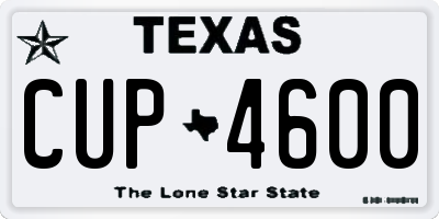 TX license plate CUP4600