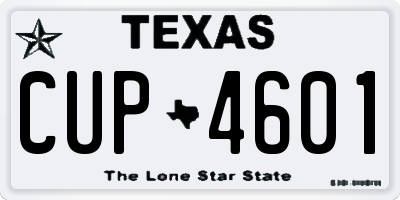 TX license plate CUP4601