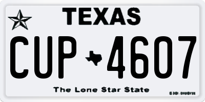 TX license plate CUP4607