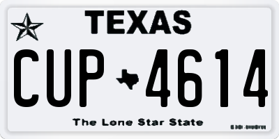 TX license plate CUP4614