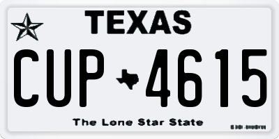 TX license plate CUP4615