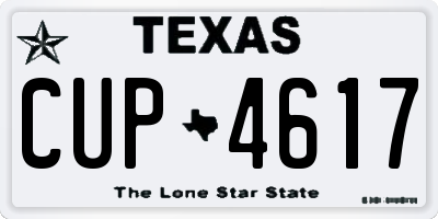 TX license plate CUP4617