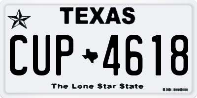 TX license plate CUP4618