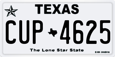 TX license plate CUP4625