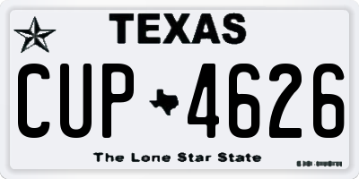 TX license plate CUP4626