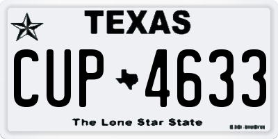 TX license plate CUP4633