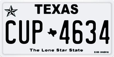 TX license plate CUP4634