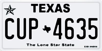 TX license plate CUP4635