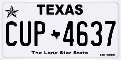 TX license plate CUP4637